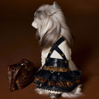 Gonna Salopette in Ecopelle Design a Strati Leopardo/Nero Chic Moderno