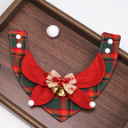 Bandana Natalizia per Cani e Gatti – Triangolo Tartan con Fiocco e Campanellini