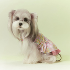 Vestito con Spalline a Quadretti Rosa con Fiocco Abito con Gonna a Doppio Strato