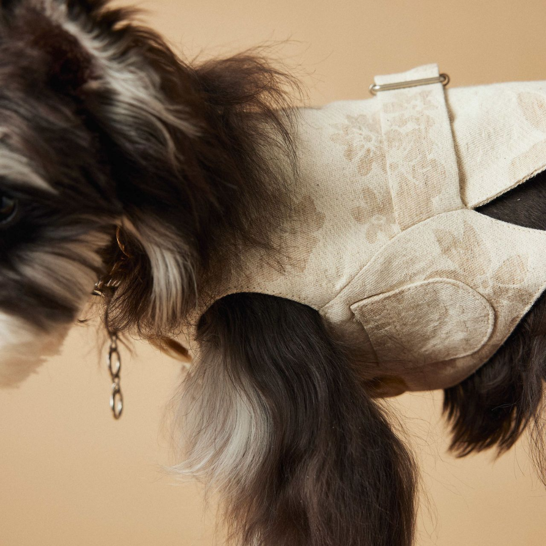 Gilet Elegante Stile Abito Vintage con  Stampa Floreale