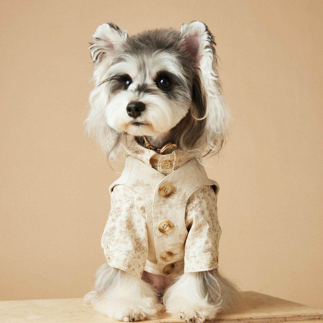 Gilet Elegante Stile Abito Vintage con  Stampa Floreale