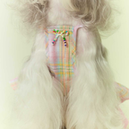 Vestito con Spalline a Quadretti Rosa con Fiocco Abito con Gonna a Doppio Strato