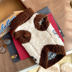 Maglioncino Gilet con Collo Alto Reversibile Stampa Cagnolini 10% Lana