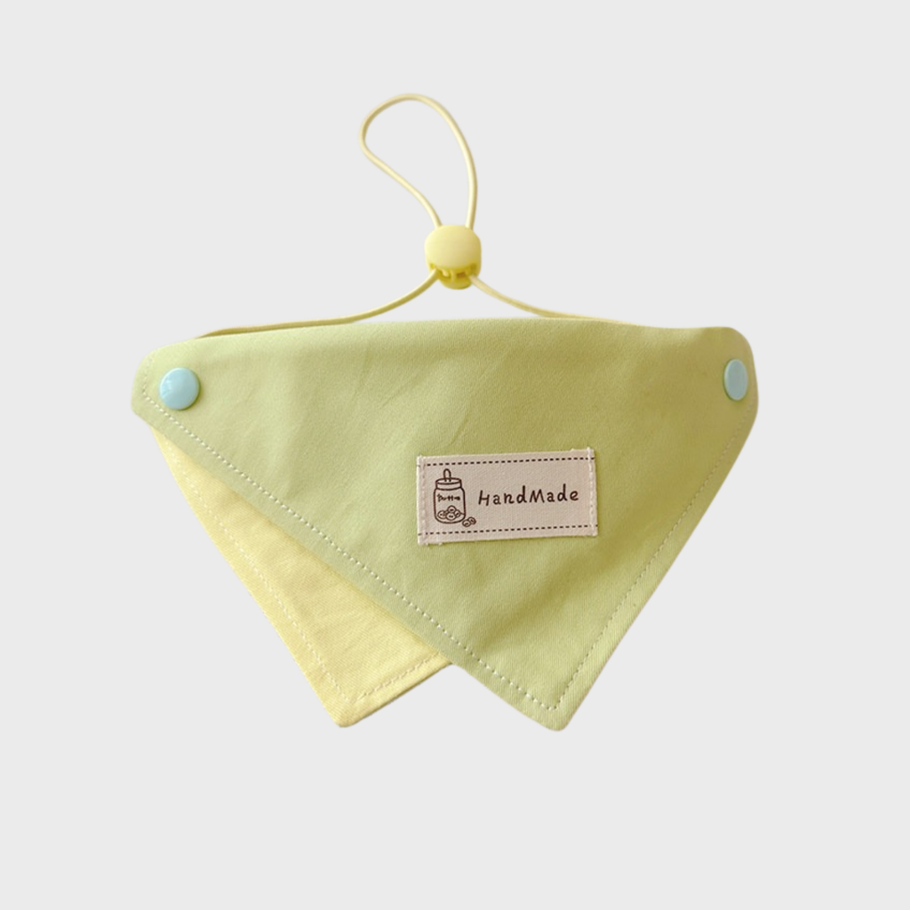 Bandana Triangolare in Cotone Design Minimal Bicolore Regolabile con Elastico