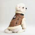 Cappottino Gilet in Pelle Scamosciata Effetto Montone Stile Aviatore