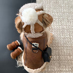 Cappottino Gilet Effetto Scamosciato e Montone Stile Aviatore