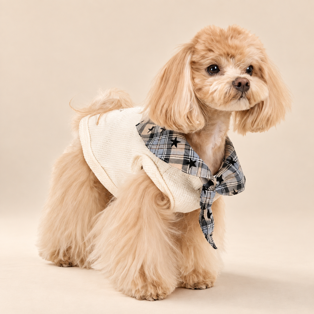 Maglia per cani con colletto fiocco