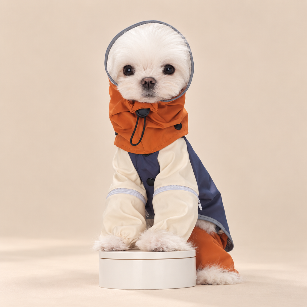 Impermeabile Multifunzionale  Giacca Outdoor Antivento con Cappuccio e Gambe Rimovibili - Navy Arancione