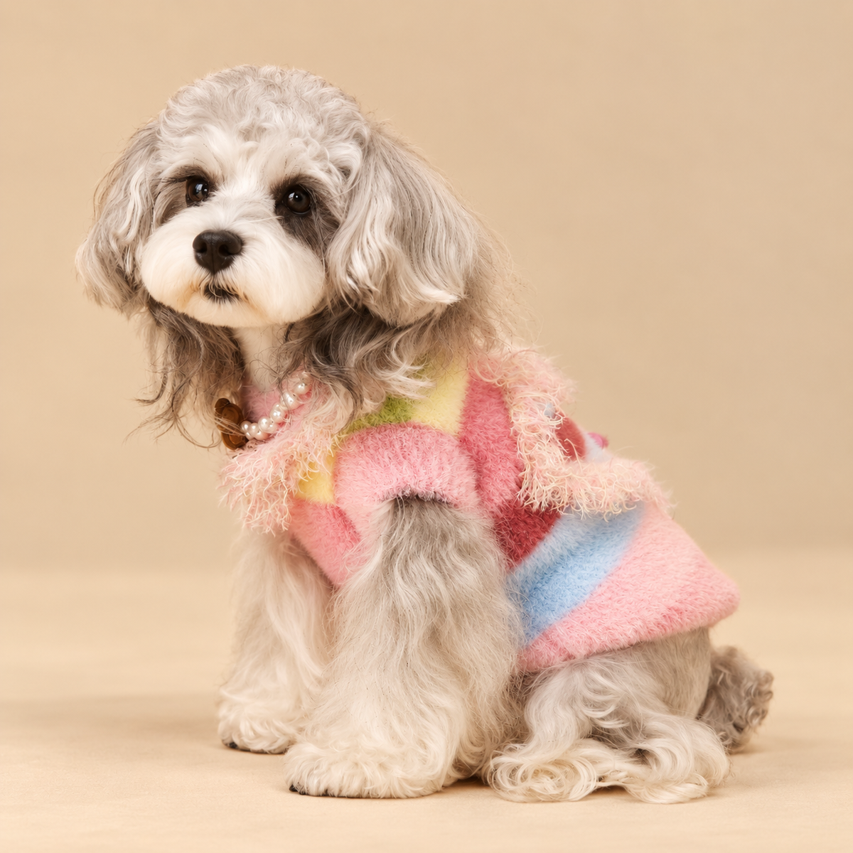 Maglione per cani colore arcobaleno 