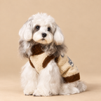 Maglioncino per cani collo risvolto colore marrone